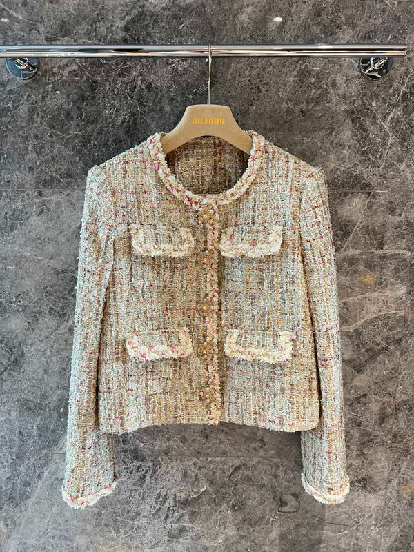 Gewebte Jacke mit gemischtem Temperament