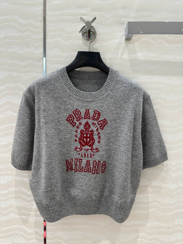 Kurzärmliger Kaschmirpullover