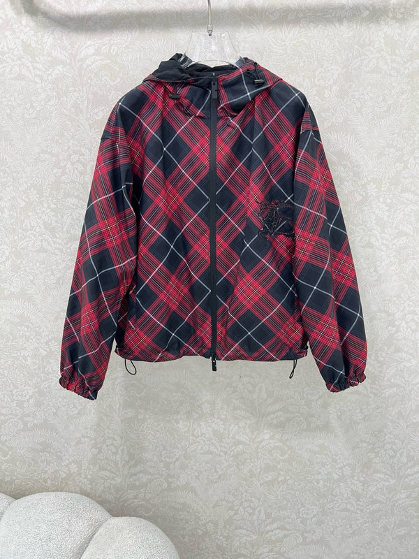 Classic Twill Check Reversible Hooded Jacket