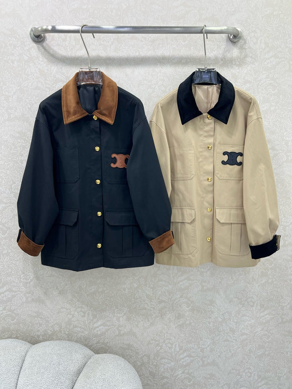 Corduroy collar lapel jacket