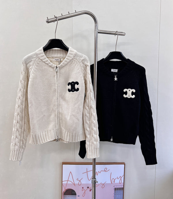 Arc de Triomphe zip-up cardigan