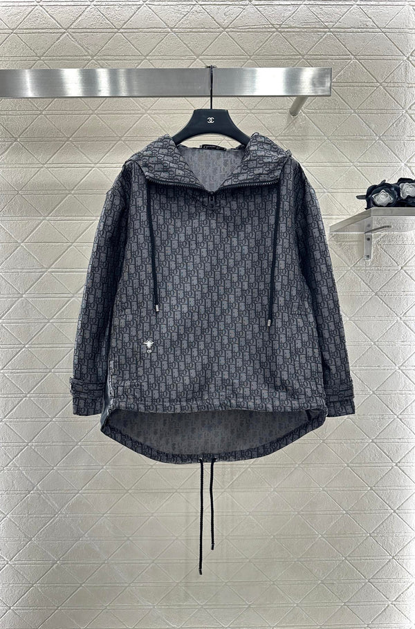 Hooded jacquard jacket