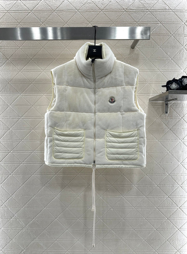 Stand collar down vest