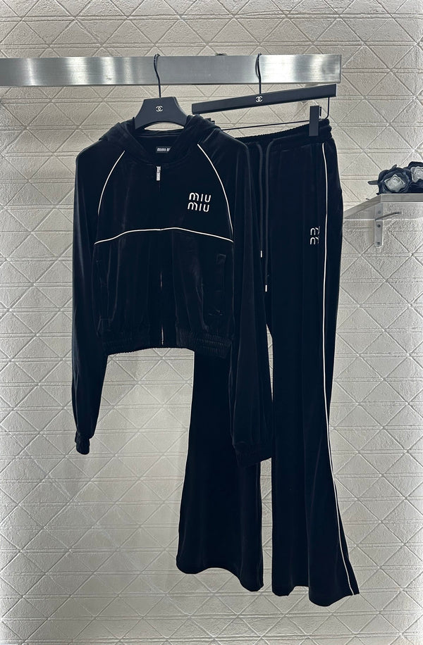 Hooded Jacket and Wide-Leg Pants Set