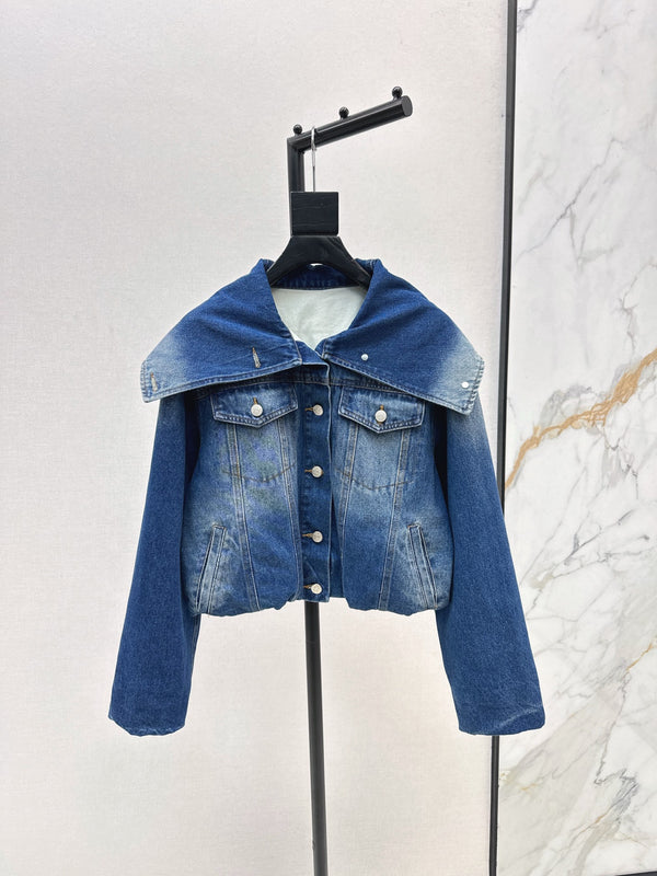 Large lapel denim jacket