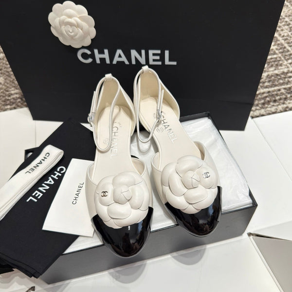 Camellia Two-Tone Ankle-Strap Flats