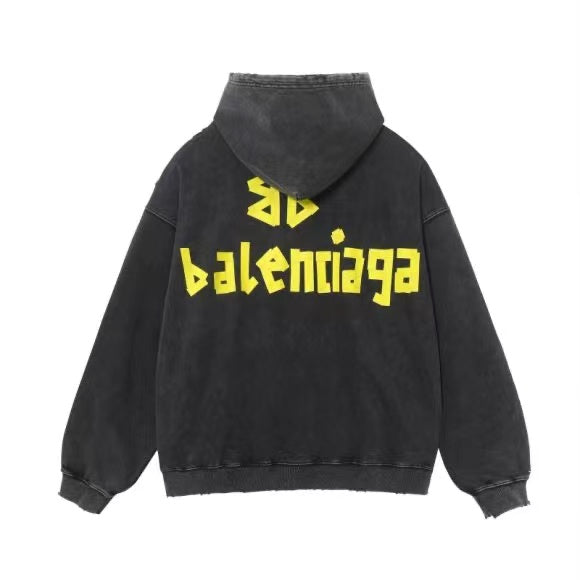 Kapuzensweatshirt mit Masking Tape-Buchstaben-Print