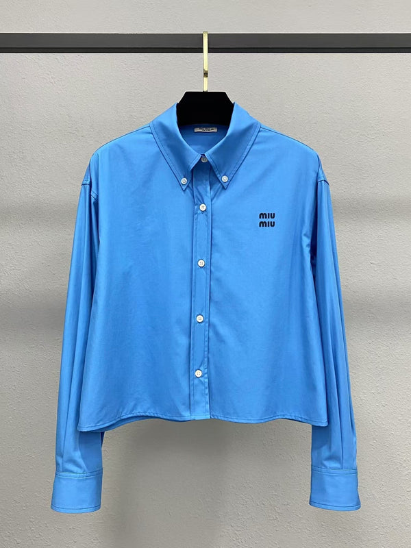Chemise brodée avec logo de lettre de nouveau style