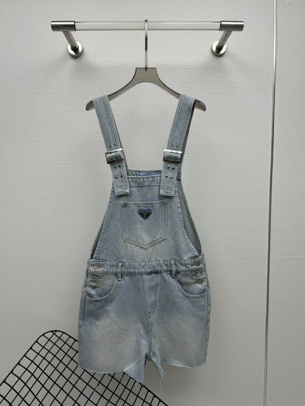 Salopette ample en denim bleu 25ss