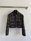 Veste douce à carreaux colorés et fleuris