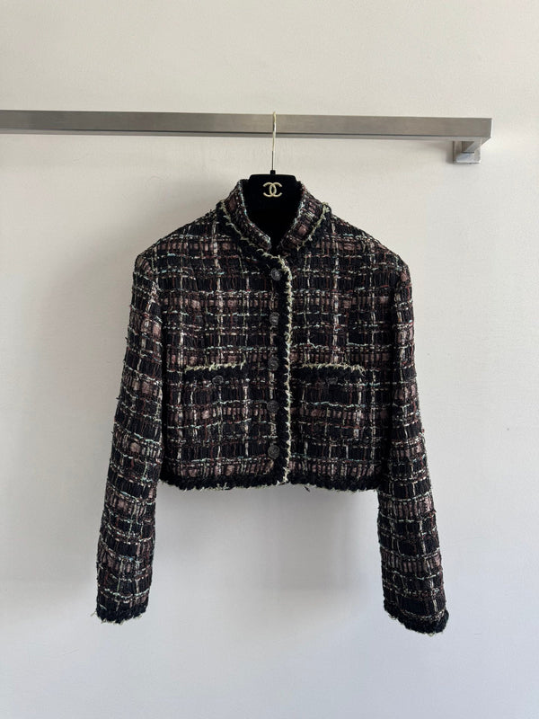 Colorful plaid soft floral jacket