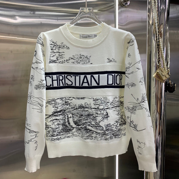 Heavy embroidery pullover sweater
