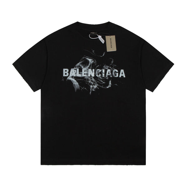 🔥🔥24FW BLCG T-Shirt mit Distressed-Fog-Schriftzug