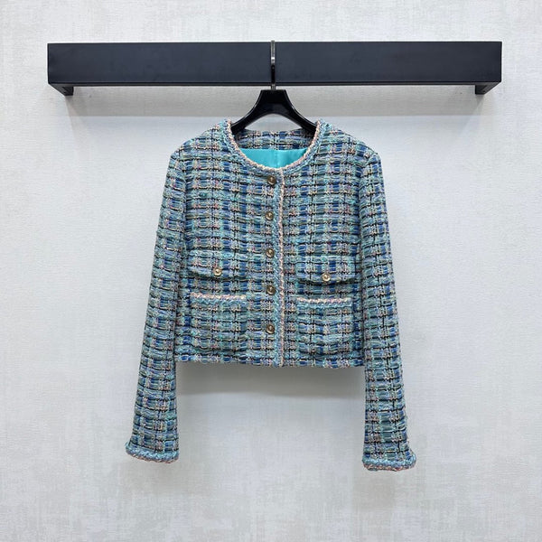 Braided dress jacket with binding hem